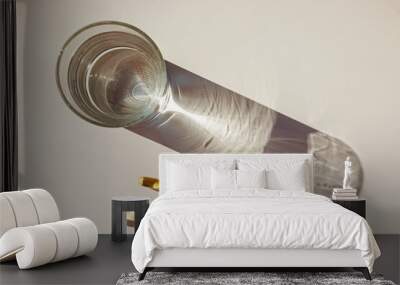 Glass of water and capsules with omega3 Wall mural