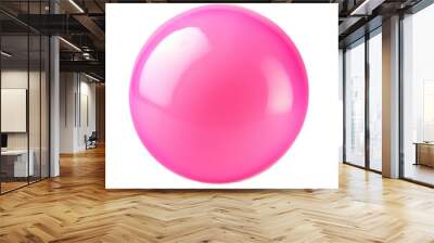 Shiny pink bubble  isolated Wall mural