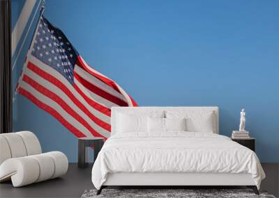 USA flag on the background of blue sky, Independence day, Memorial day background Wall mural