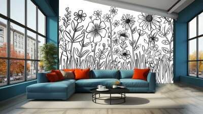 Adult colouring book page Wall mural