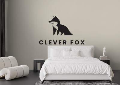 abstract fox logo, animal vector, business brand Wall mural