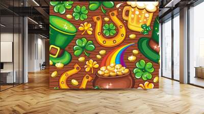 St. Patrick's day seamless background Wall mural