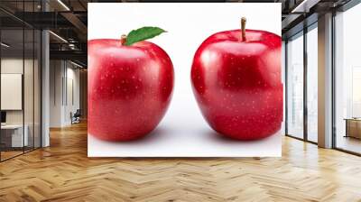 red apple isolated on white background fresh raw organic fruit Wall mural