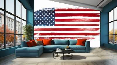 usa flag american flag brush paint texture distressed us symbol grunge style Wall mural