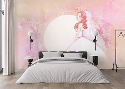 Beautiful abstract bride  background Wall mural