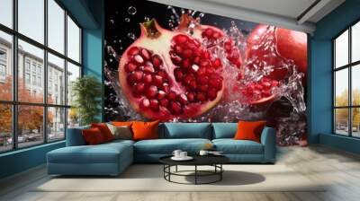 pomegranate food fresh water slice healthy juicy tropical isolated vitamin splash
﻿ Wall mural