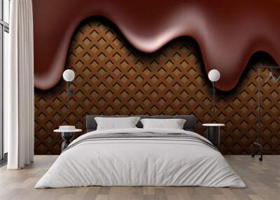 wafer and chocolate illustration , wafer chocolate horizontal background Wall mural