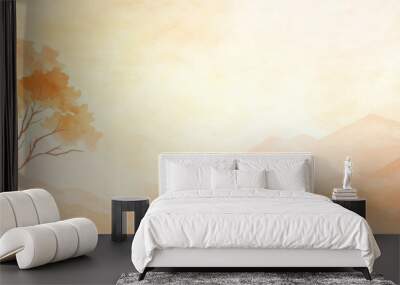 Abstract paint-based decorative and vivid orange or yellow backdrop, vivid and shiny watercolour hues of orange or yellow, grunge background with space, and orange or yellow background for any design. Wall mural