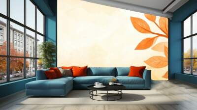 Abstract paint-based decorative and vivid orange or yellow backdrop, vivid and shiny watercolour hues of orange or yellow, grunge background with space, and orange or yellow background for any design. Wall mural