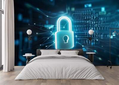 Cybersecurity privacy protection concept. Wall mural