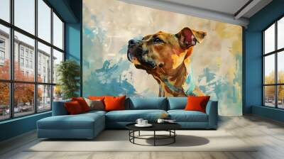 Dog cute Watercolor painting style Wall mural