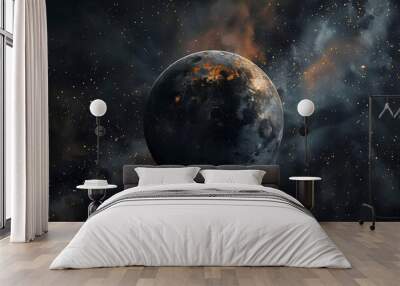 Planet space element watercolor style Wall mural