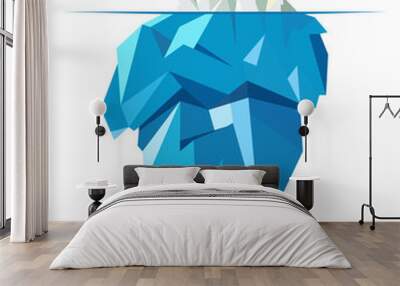 Isolated full big iceberg, flat style illustration Wall mural