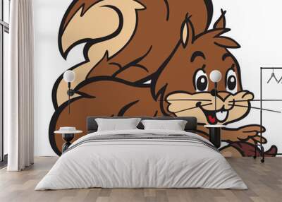 squirell and oak nut Wall mural