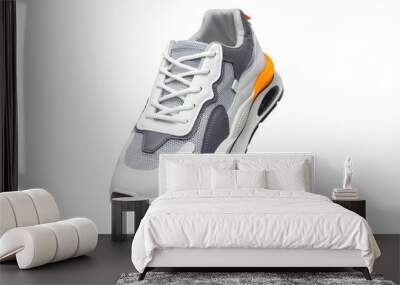 White sneaker isolated on white background Wall mural