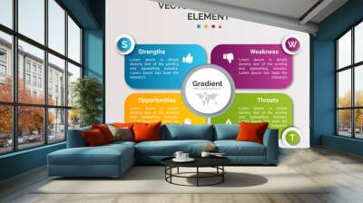 modern infographic template Wall mural