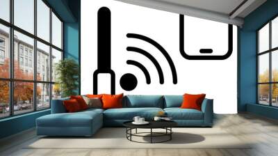 Wifi icon, glyph icon style Wall mural