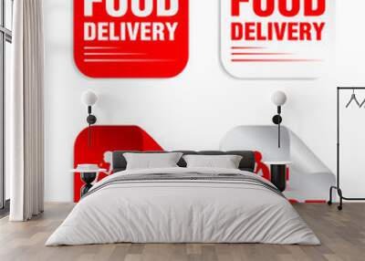 Food delivery, fast delivery stickers set Wall mural