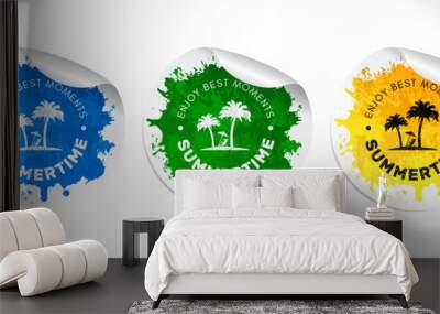 Summertime enjoy best moments stickers set Wall mural