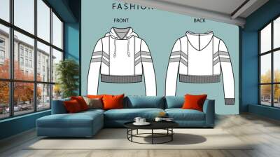 CROP HOODIE FASHION FLATS TEMPLATE Wall mural