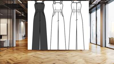 jumpsuit  fashion flat sketch template Wall mural