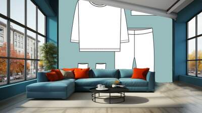 set baby clothing. fashion flat sketch template Wall mural