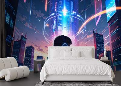 Download High-Quality Cyberpunk Fantasy Stock Images for Futuristic Design Projects | Adobe Stock Wall mural