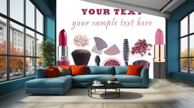 make up cosmetics set background Wall mural