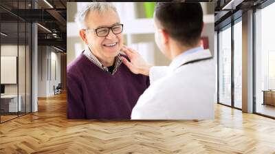 Smiling happy patient visit doctor Wall mural