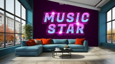 modern futuristic music star retro text effect Wall mural