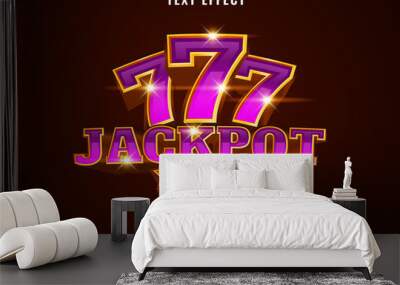 shiny violet 777 jackpot with star banner text effect Wall mural