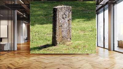 Old Jewish tombstone with Star of David Wall mural