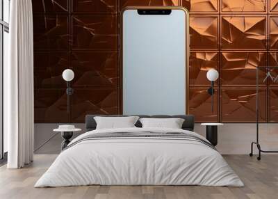 Mockup of isolated touch screen cell phone with blank screen Wall mural