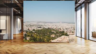 Panoramic view over the old town of Athens during sunset Wall mural