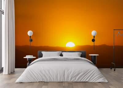 sunset in the mountains Wall mural