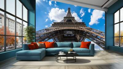 View of the famous Tour Eiffel, Paris, France. Wall mural