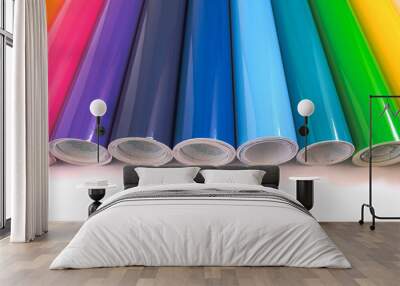 Vinyl rolls on white background Wall mural