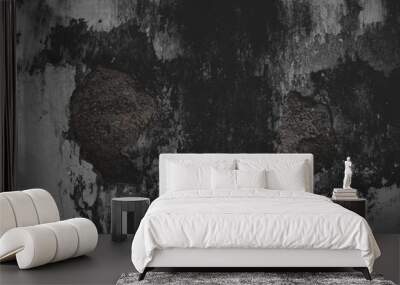 Abstract grunge texture dark black background Wall mural