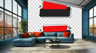 Red And Black Sale Text Box Banner Collection Wall mural