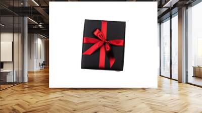 black gift box red bow Wall mural