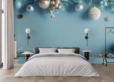 Christmas horizontal banner, template header for website. Merry Christmas and Happy New Year holiday banner Wall mural