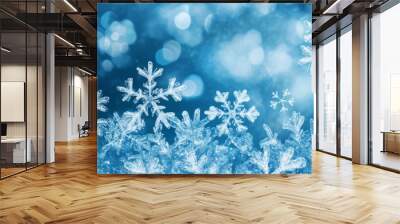 Frosty ice border background Wall mural