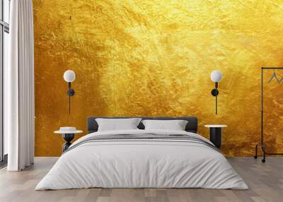 Golden shiny background texture. Gold metal foil texture. Beautiful luxury background Wall mural