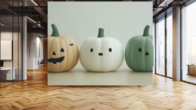 Halloween pumpkin scary jack o lantern holiday background Wall mural