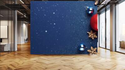 Merry Christmas and Happy New Year. Bright festive Christmas background. New Year's celebration Wall mural