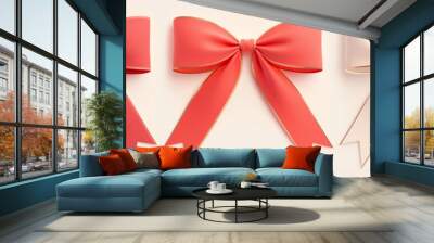 ribbon and gift bow Wall mural