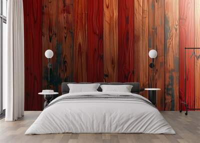 Wood background. Close-up of various textured wooden planks with distinct grains and patterns Wall mural