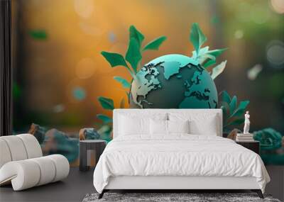 World Environment Day. concept planet earth globe Wall mural