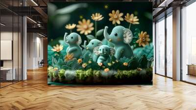 World Environment Day. concept protection of wild animals Wall mural