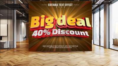 Big deal 40 discount 3D editable text effect template Wall mural